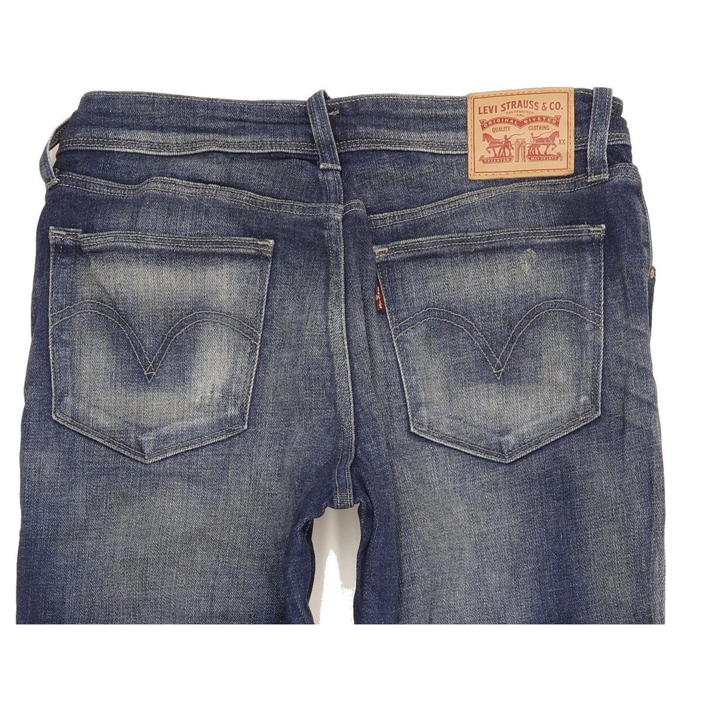 Levi's Women Blue Straight Relaxed Boyfriend Stretch Jeans W27 L27