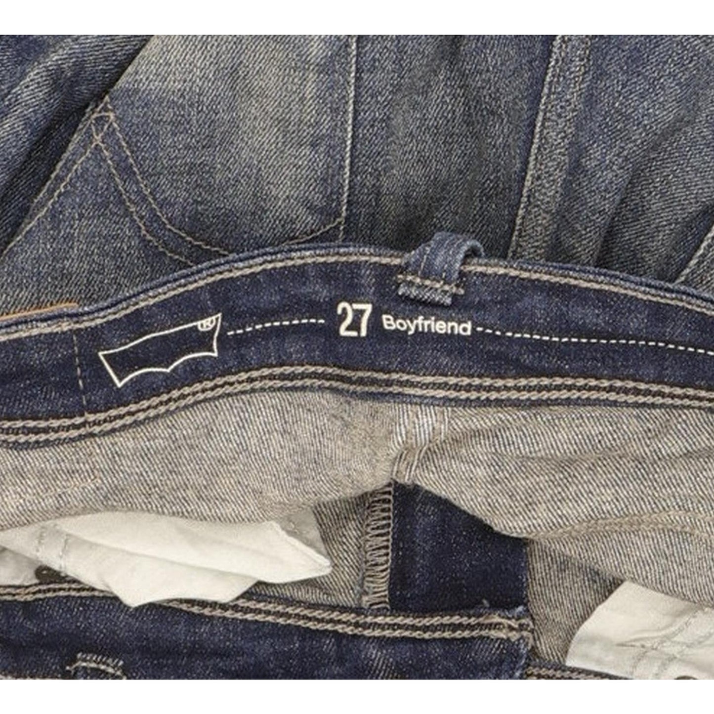 Levi's Women Blue Straight Relaxed Boyfriend Stretch Jeans W27 L27