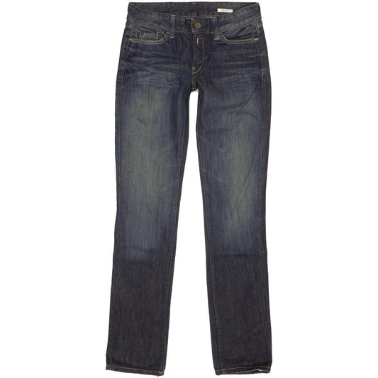 Replay Pearl Women Blue Straight Slim Jeans W26 L32