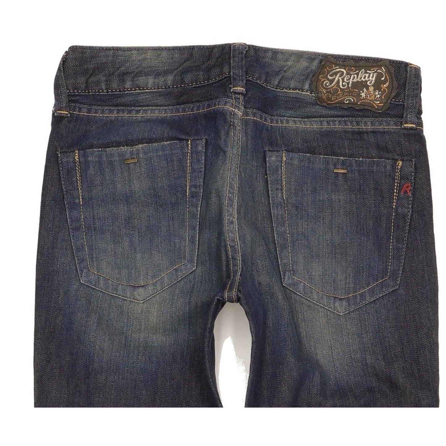 Replay Pearl Women Blue Straight Slim Jeans W26 L32