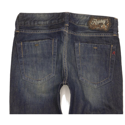 Replay Pearl Women Blue Straight Slim Jeans W26 L32