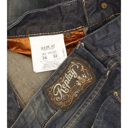 Replay Pearl Women Blue Straight Slim Jeans W26 L32