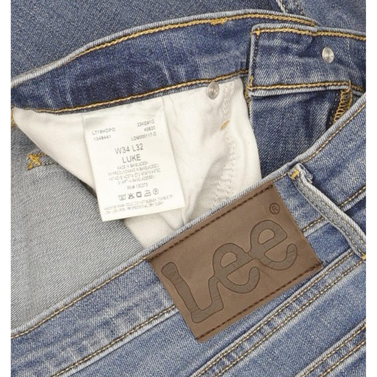 Lee Luke Men Blue Skinny Slim Stretch Jeans W34 L31