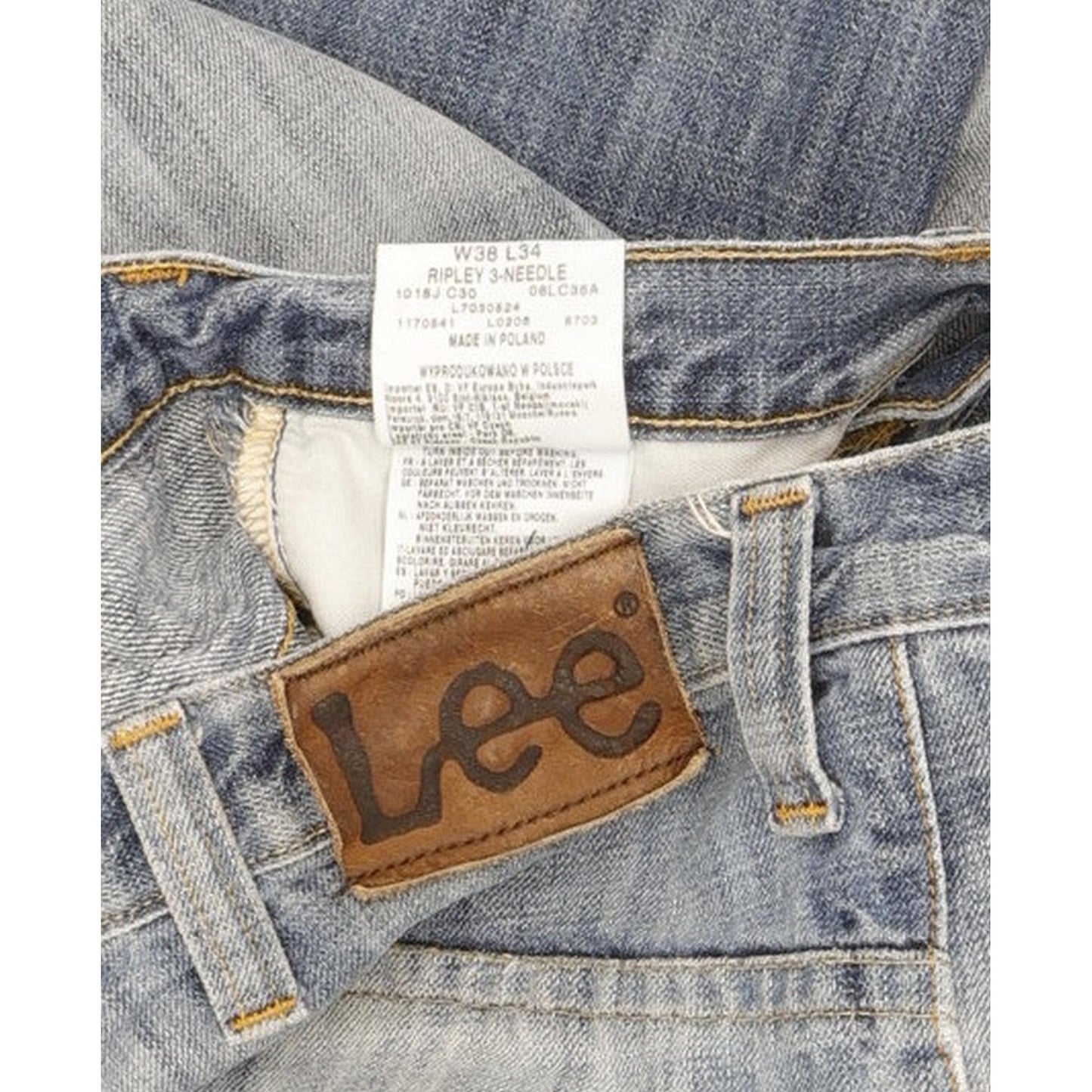 Lee Ripley Men Blue Straight Regular Jeans W38 L34