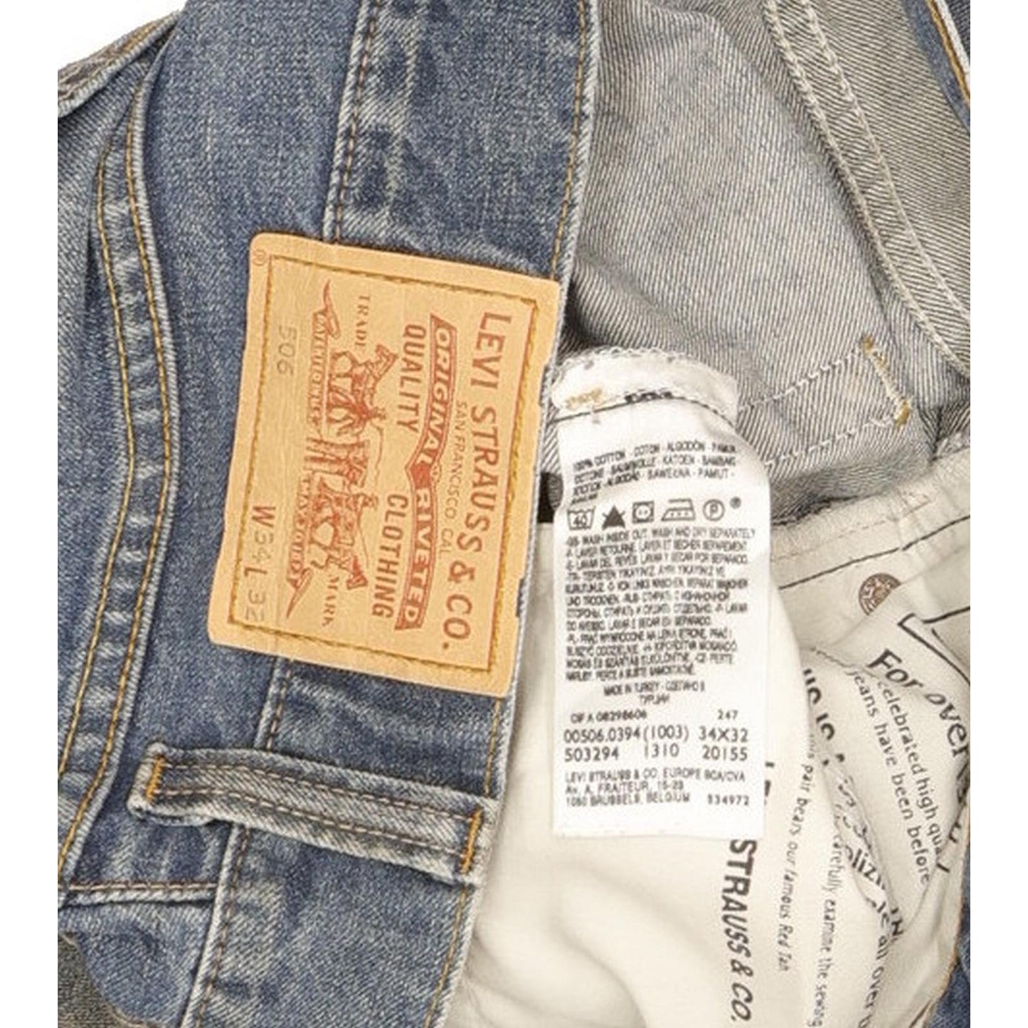 Levi's 506 Men Blue Straight Regular Jeans W34 L30
