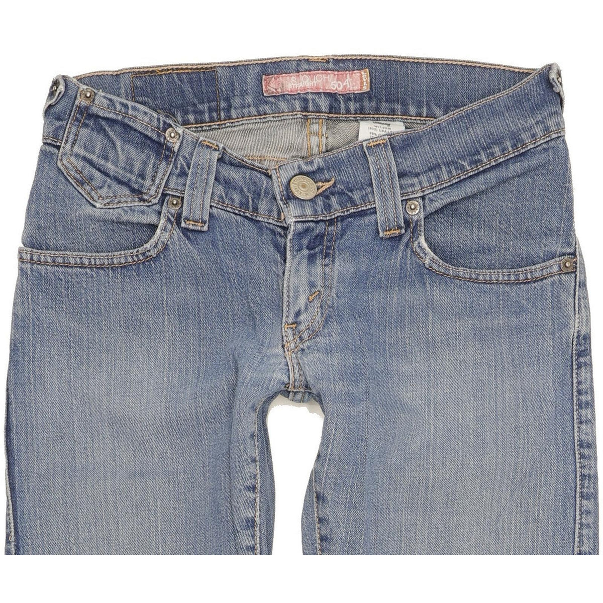 Levi's 504 Women Blue Straight Slim Stretch Jeans W26 L30