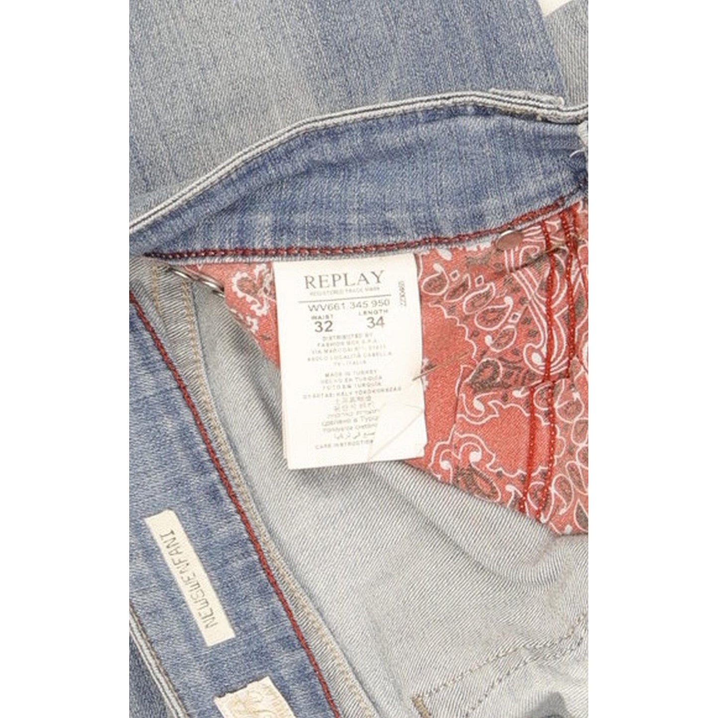Replay Women Blue Straight Slim Stretch Jeans W32 L34