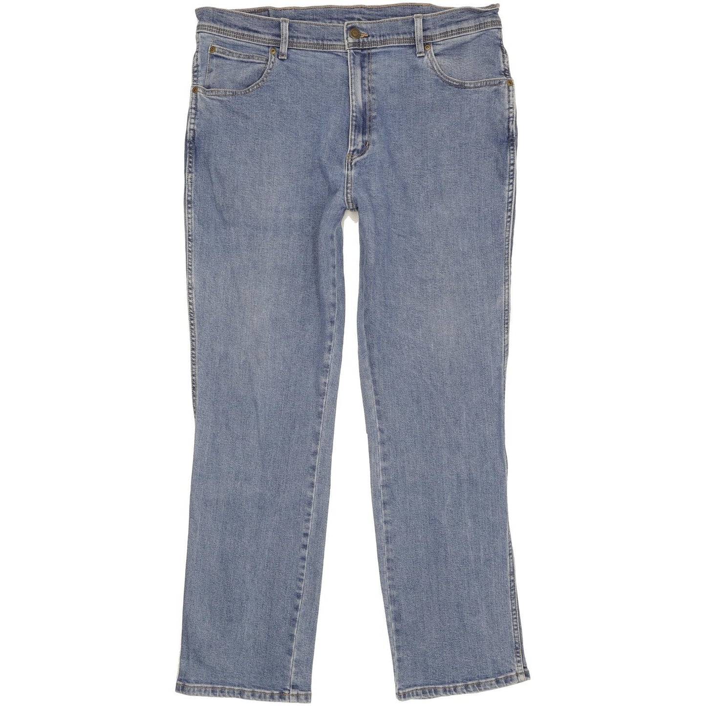 Wrangler Durable Quality Men Blue Straight Regular Stretch Jeans W38 L31