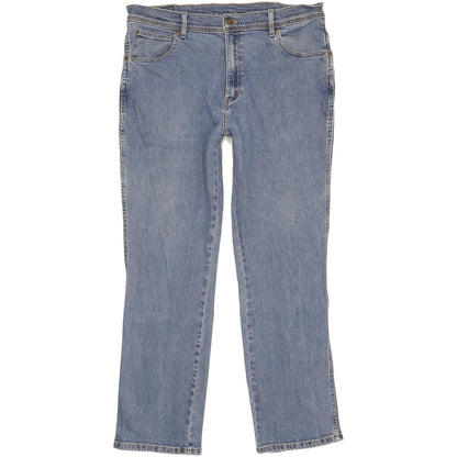 Wrangler Durable Quality Men Blue Straight Regular Stretch Jeans W38 L31