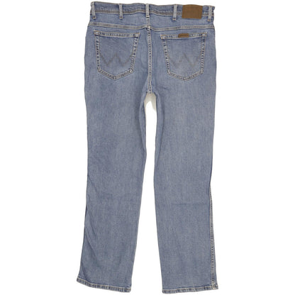 Wrangler Durable Quality Men Blue Straight Regular Stretch Jeans W38 L31