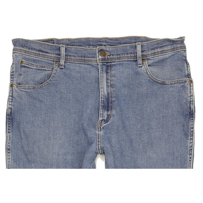 Wrangler Durable Quality Men Blue Straight Regular Stretch Jeans W38 L31