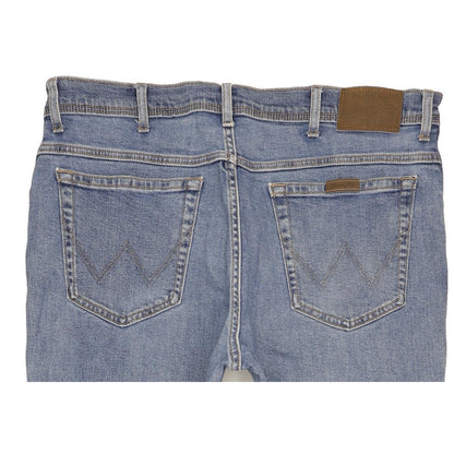 Wrangler Durable Quality Men Blue Straight Regular Stretch Jeans W38 L31