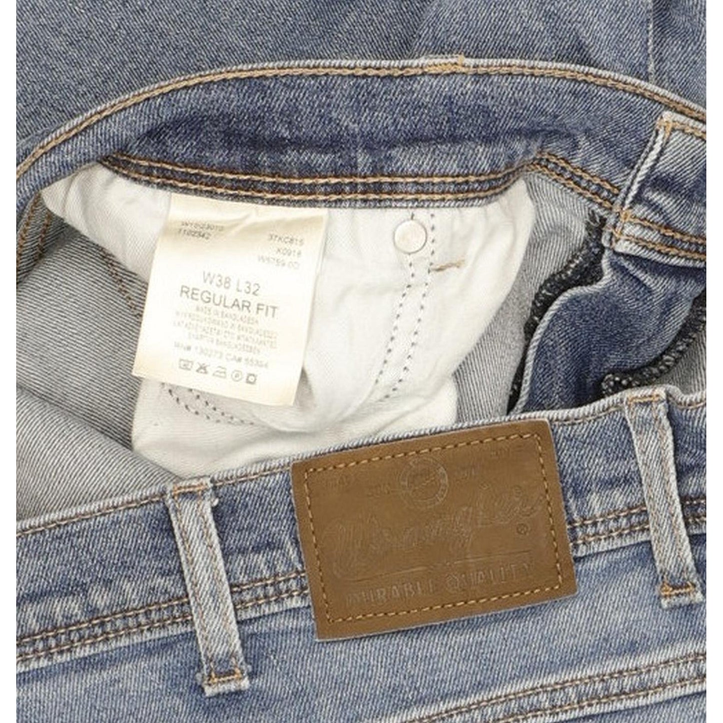Wrangler Durable Quality Men Blue Straight Regular Stretch Jeans W38 L31