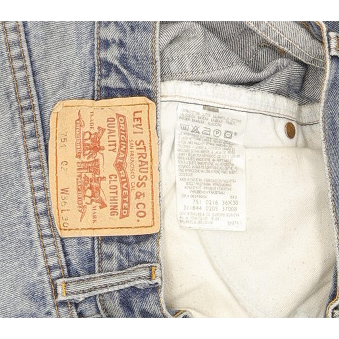 Levi's 751 Men Blue Straight Regular Jeans W36 L30