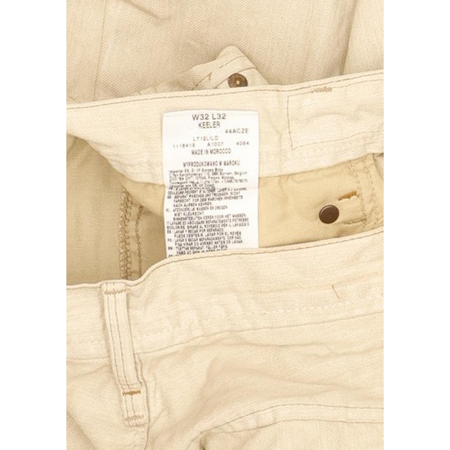 Lee Keeler Men Beige Straight Regular Jeans W32 L31