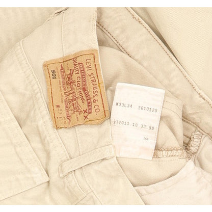 Levi's 501 Men Beige Straight Regular Jeans W33 L30