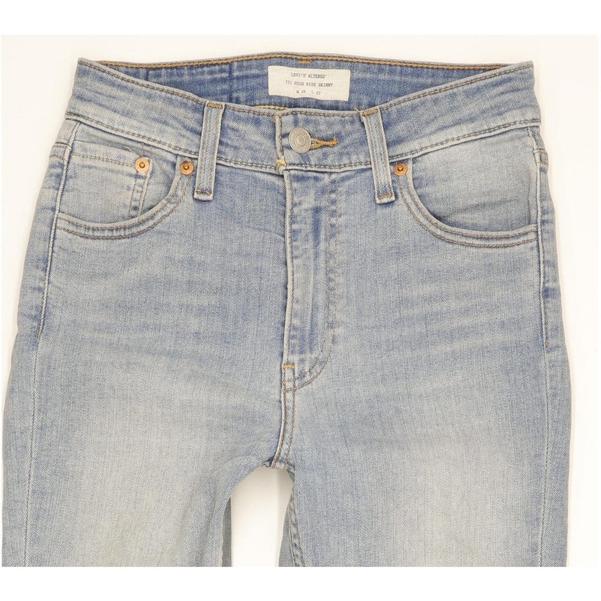 Levi's 721 Altered Women Blue Skinny Slim Stretch Jeans W26 L27