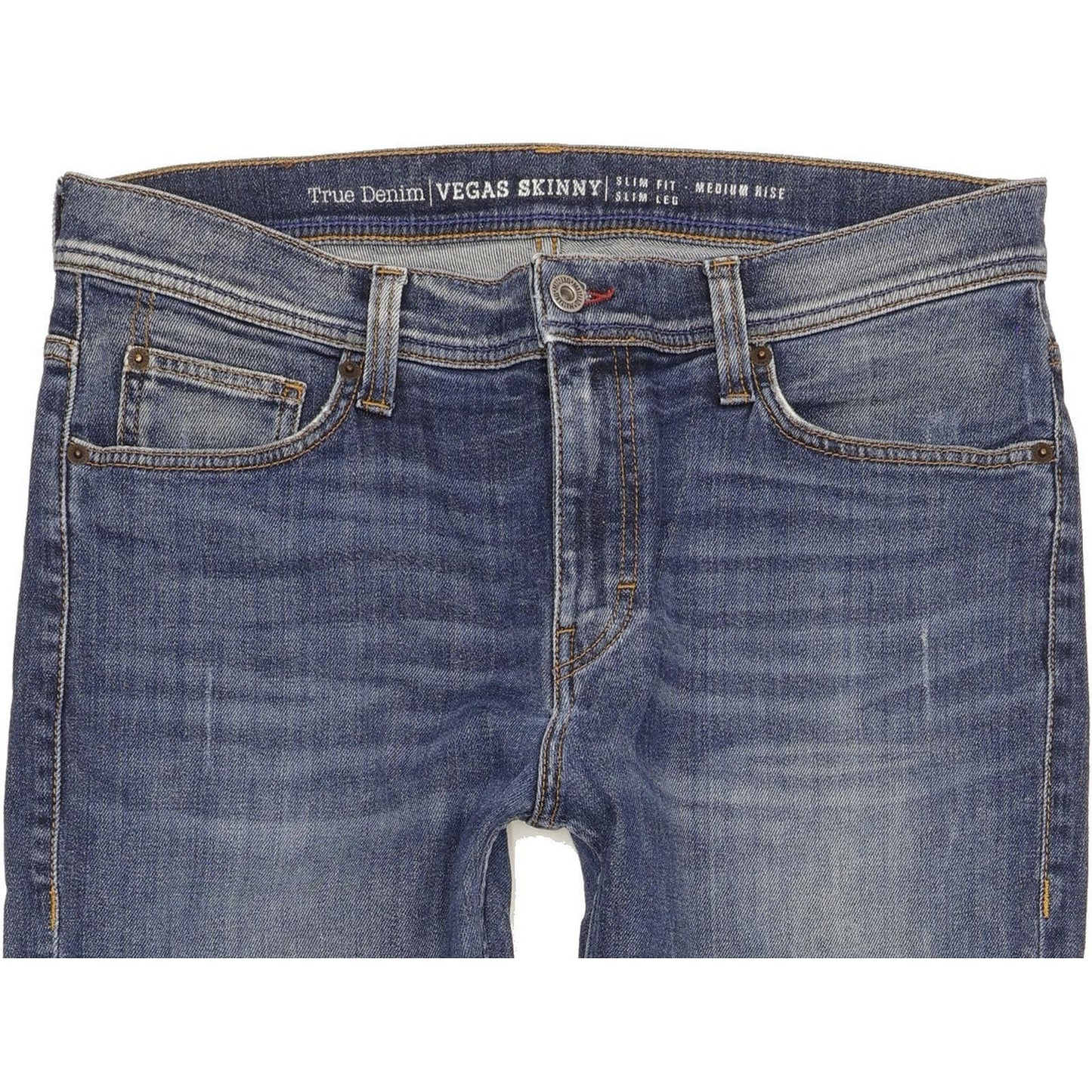Mustang Vegas Men Blue Skinny Slim Stretch Jeans W32 L31