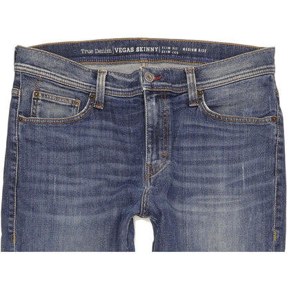 Mustang Vegas Men Blue Skinny Slim Stretch Jeans W32 L31