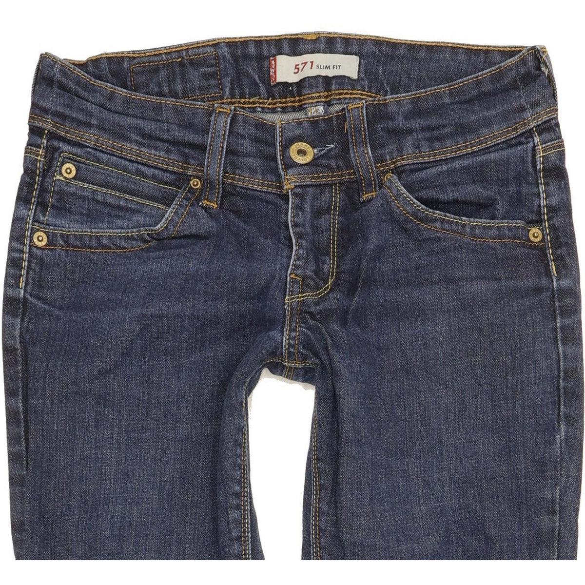 Levi's 571 Women Blue Straight Slim Stretch Jeans W27 L31