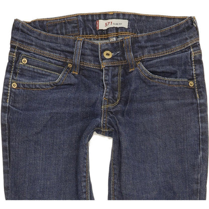 Levi's 571 Women Blue Straight Slim Stretch Jeans W27 L31