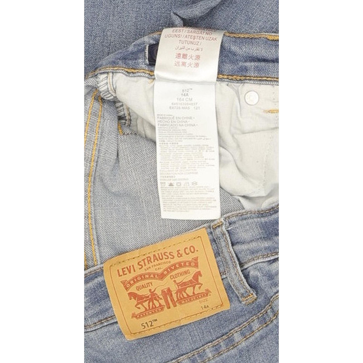 Levi's 512 Kids Blue Tapered Slim Stretch Jeans W26 L29