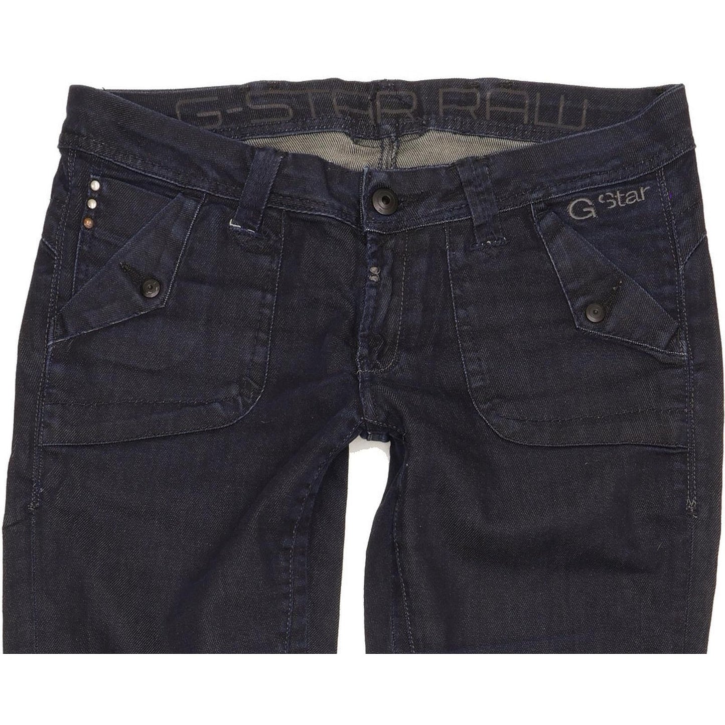 G-Star Women Navy Straight Slim Stretch Jeans W28 L33