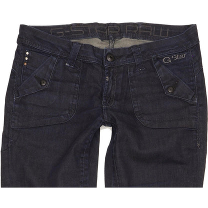 G-Star Women Navy Straight Slim Stretch Jeans W28 L33