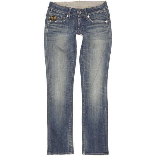 G-Star Midge Women Blue Straight Slim Stretch Jeans W25 L30