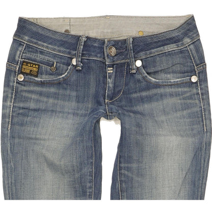G-Star Midge Women Blue Straight Slim Stretch Jeans W25 L30