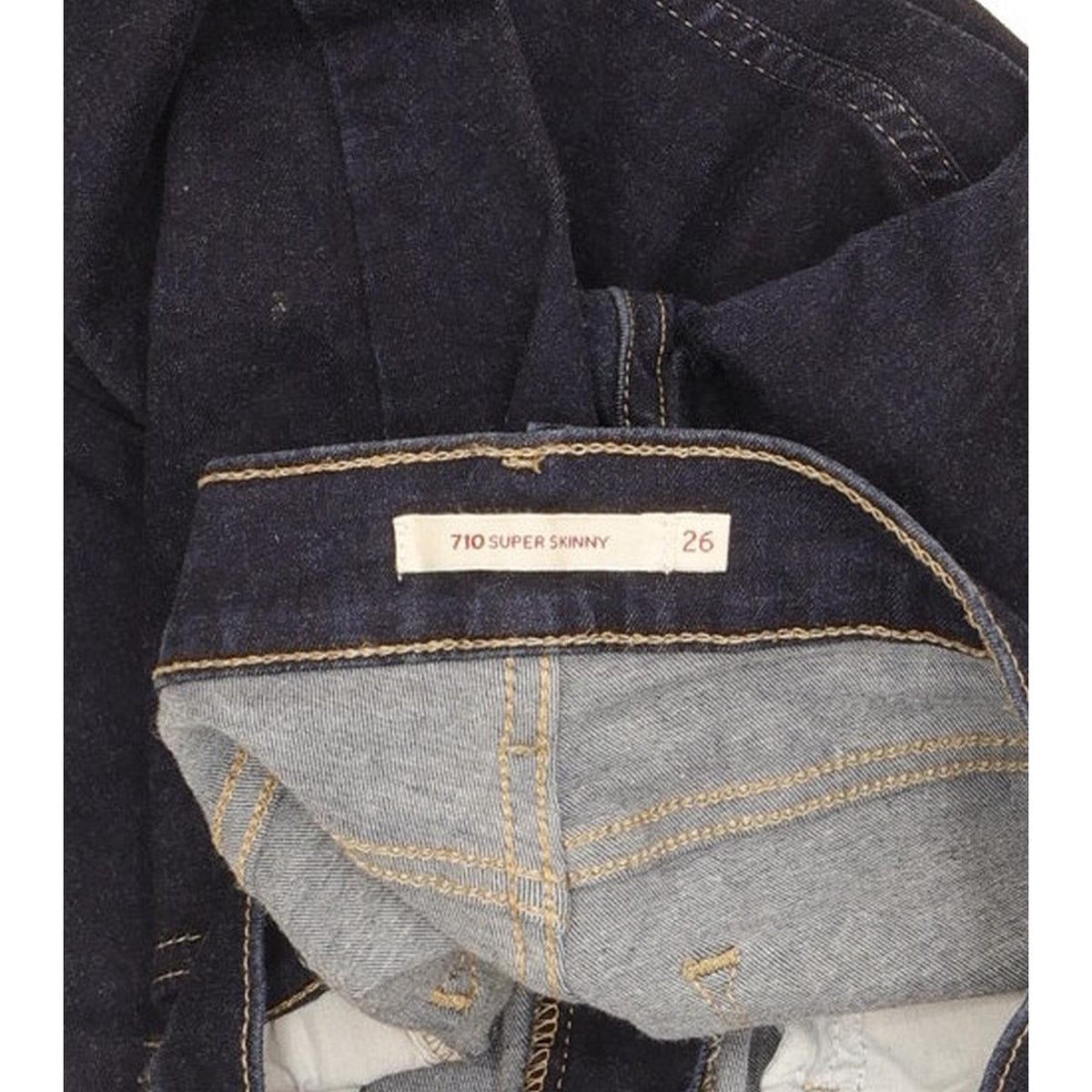 Levi's 710 Super Women Blue Skinny Slim Stretch Jeans W26 L31