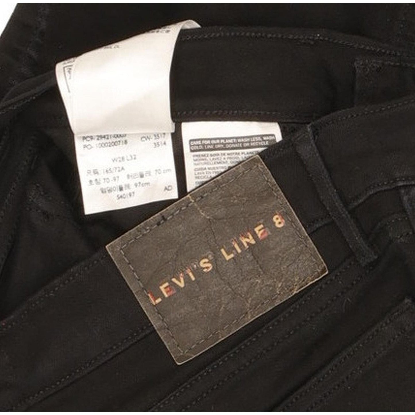 Levi's Line 8 Women Black Skinny Slim Stretch Jeans W28 L32