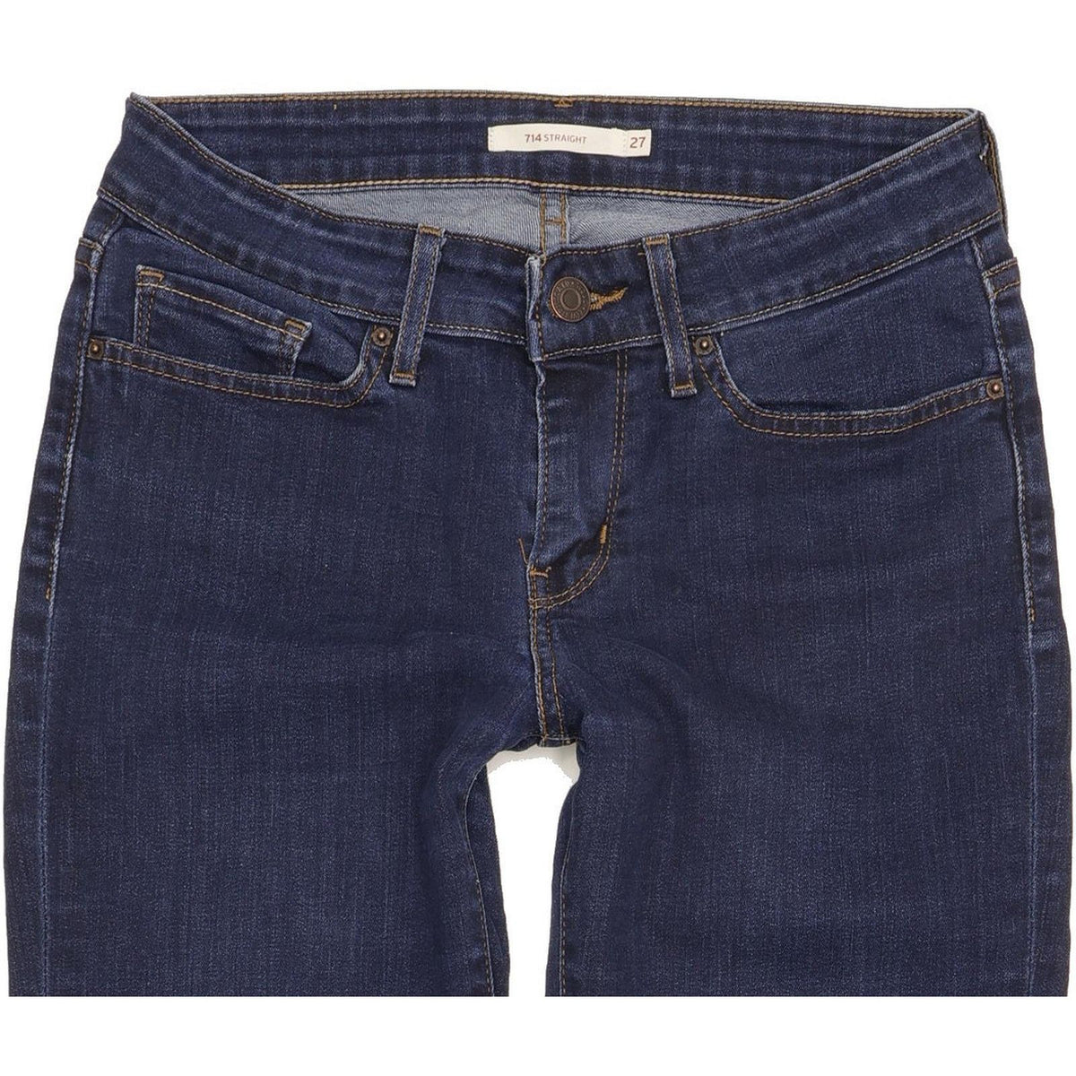 Levi's 714 Women Blue Straight Slim Stretch Jeans W27 L30