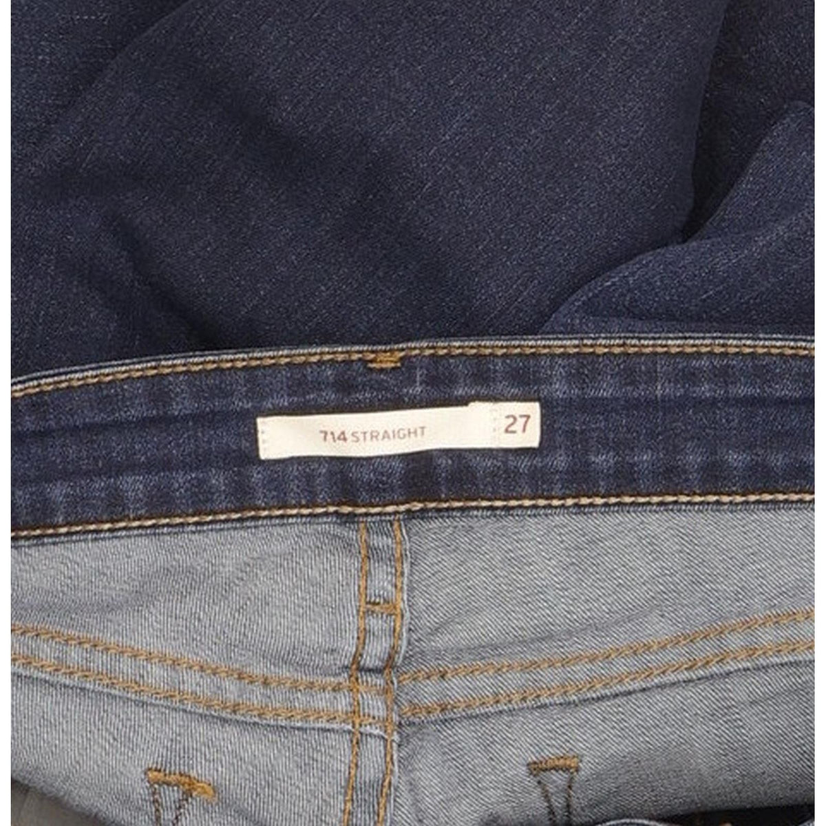 Levi's 714 Women Blue Straight Slim Stretch Jeans W27 L30