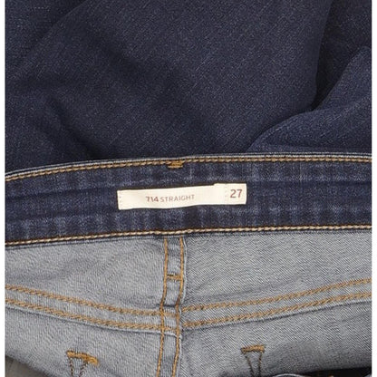 Levi's 714 Women Blue Straight Slim Stretch Jeans W27 L30