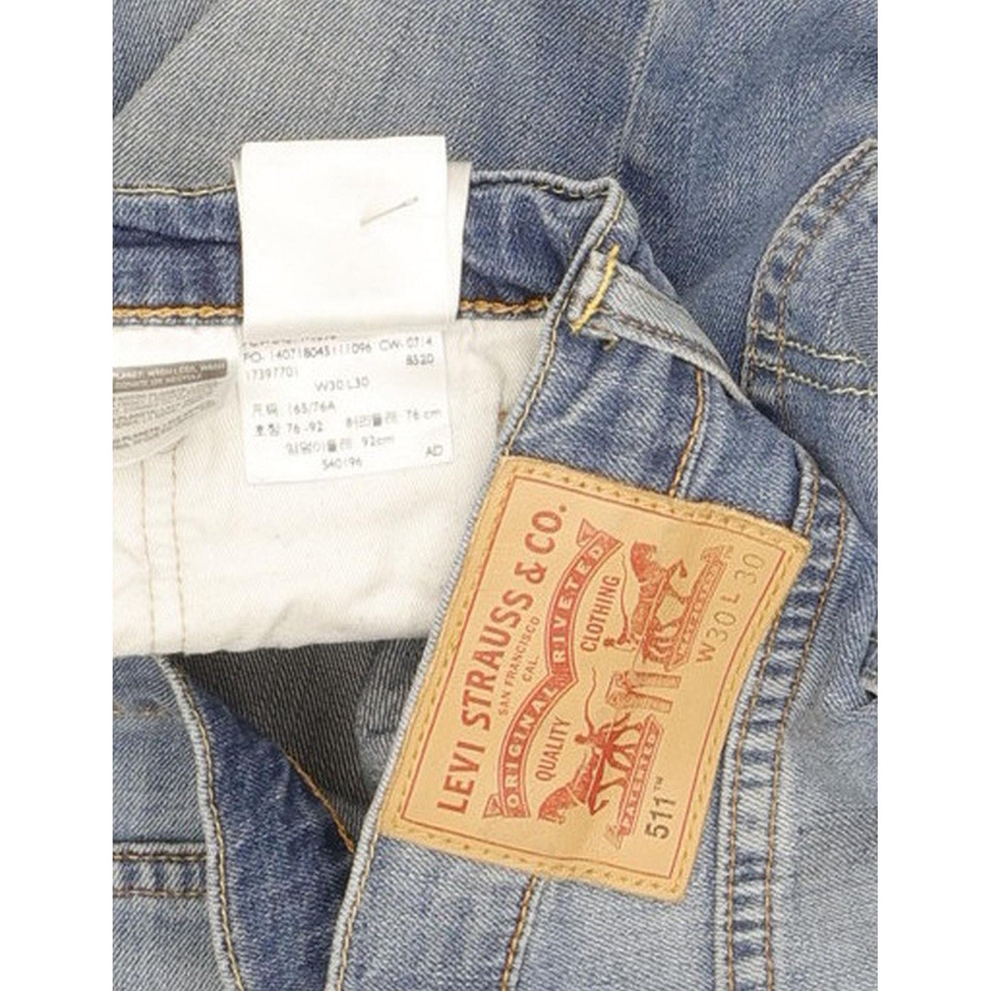 Levi's 511 Men Blue Straight Slim Stretch Jeans W30 L29
