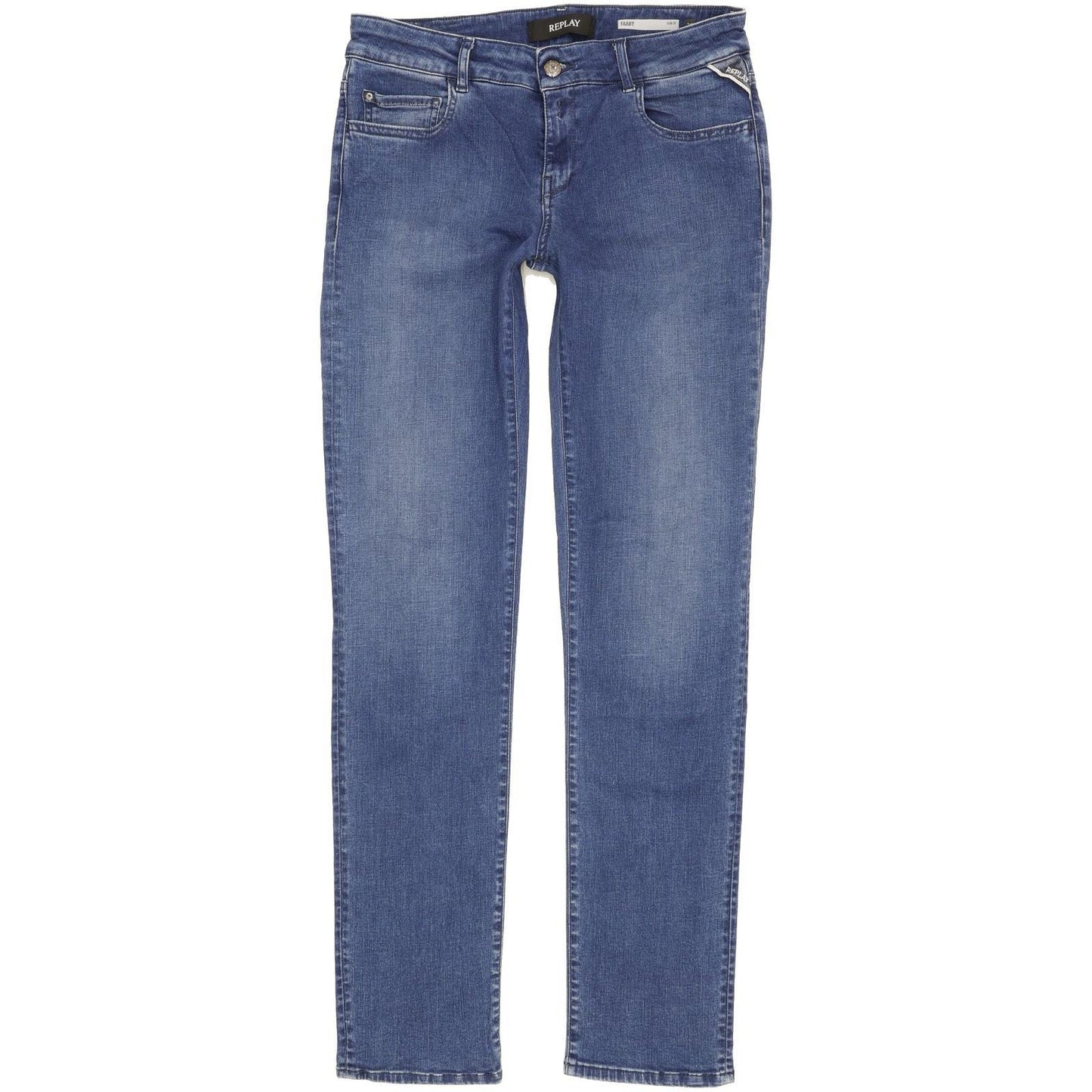 Replay Faaby Women Blue Straight Slim Stretch Jeans W29 L32