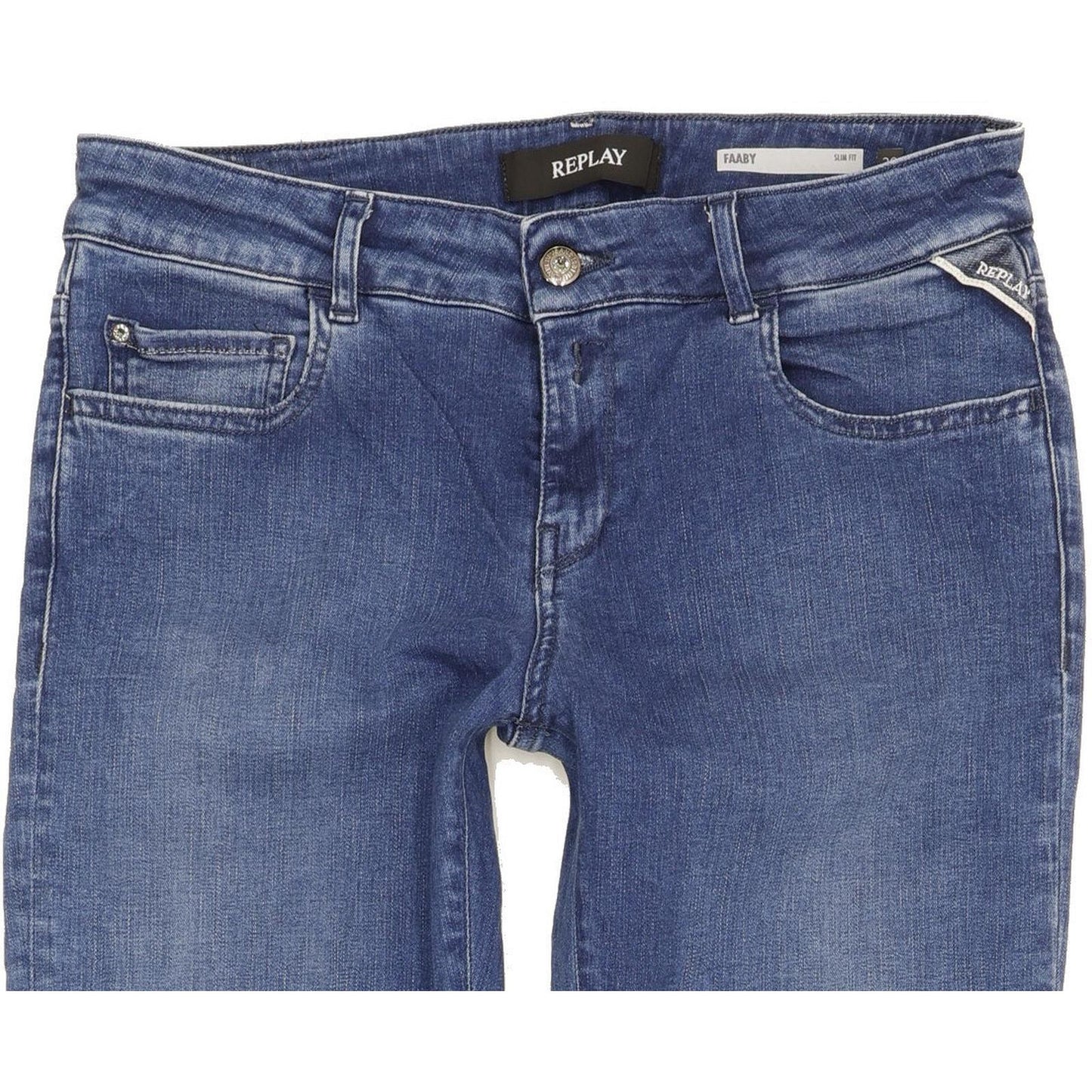 Replay Faaby Women Blue Straight Slim Stretch Jeans W29 L32
