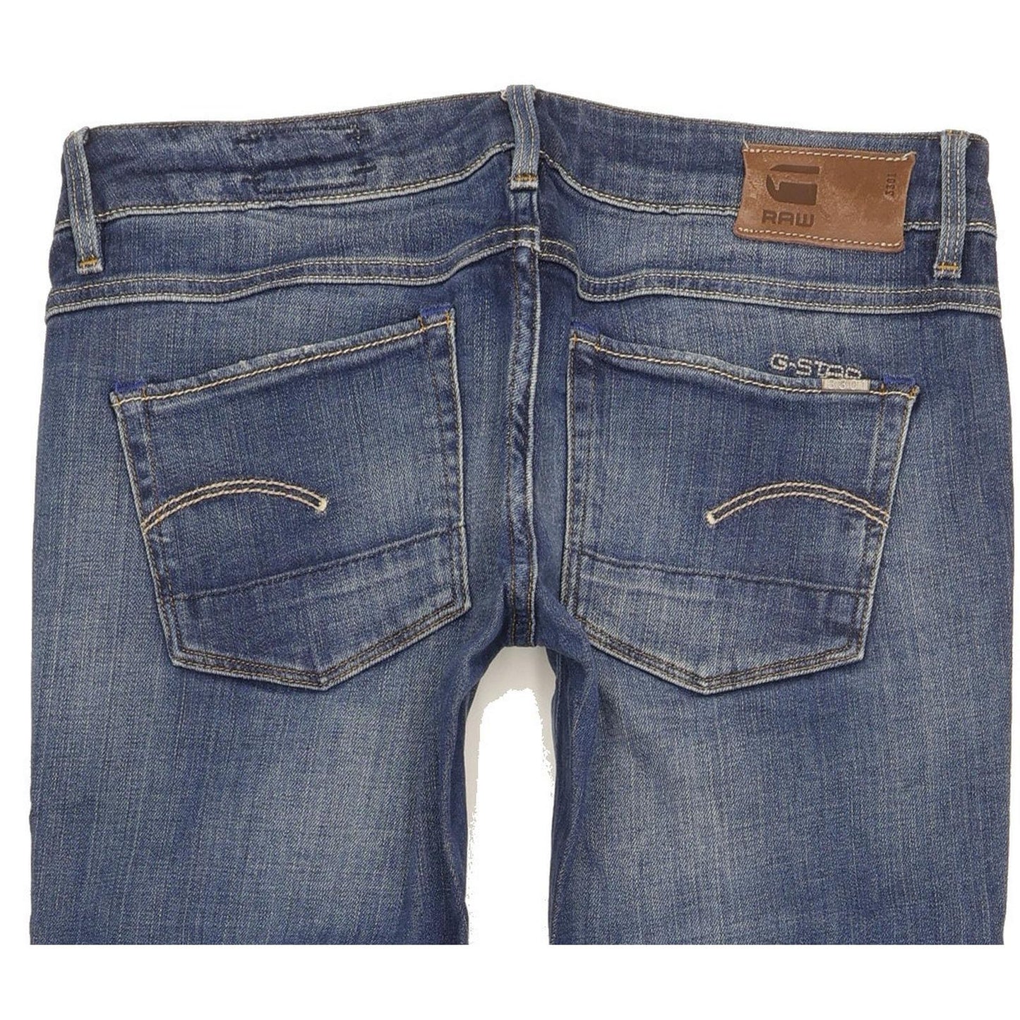 G-Star 3301 Women Blue Straight Slim Stretch Jeans W27 L32