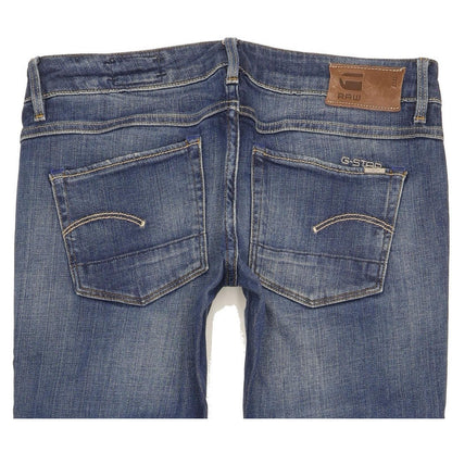 G-Star 3301 Women Blue Straight Slim Stretch Jeans W27 L32