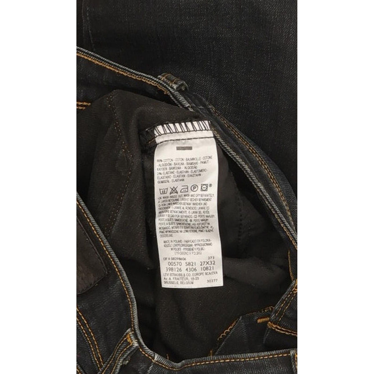 Levi's 570 Women Navy Straight Slim Stretch Jeans W27 L32