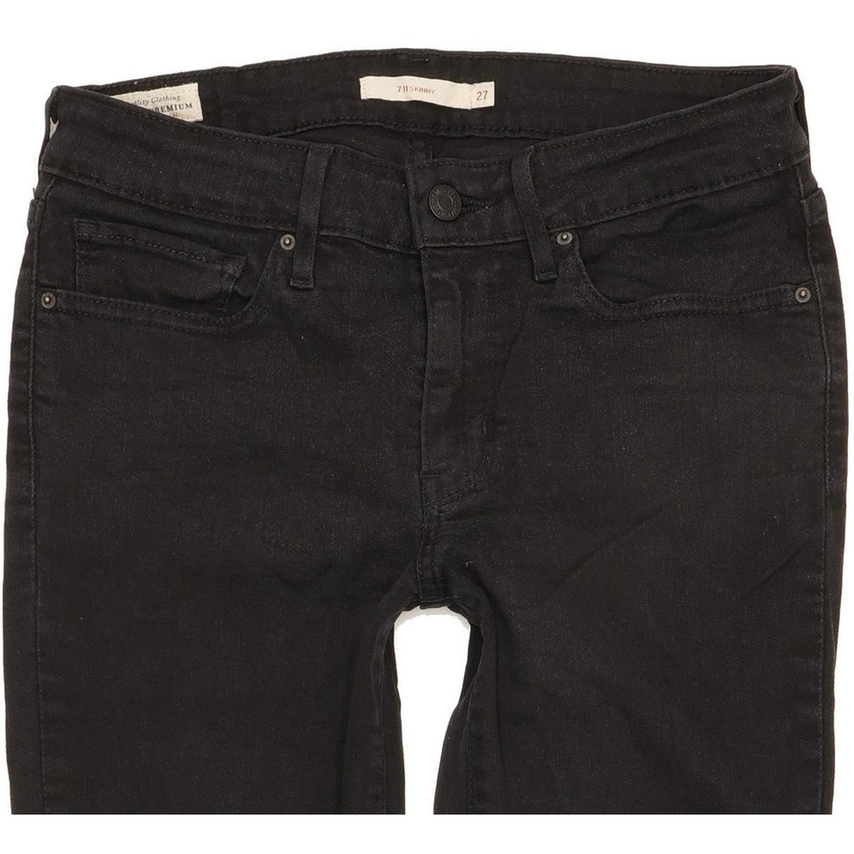 Levi's 711 Women Black Skinny Slim Stretch Jeans W27 L28