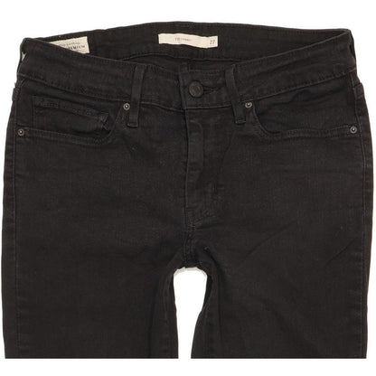 Levi's 711 Women Black Skinny Slim Stretch Jeans W27 L28
