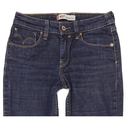 Levi's 627 Women Blue Straight Slim Stretch Jeans W27 L33