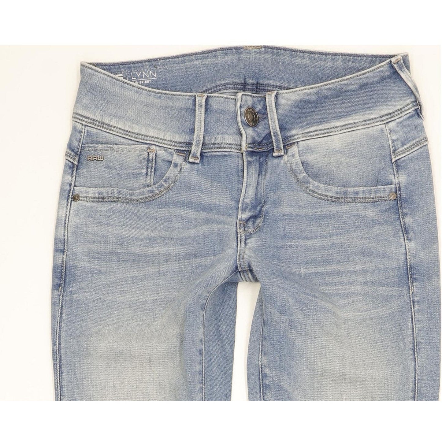 G-Star Lynn Mid Women Blue Skinny Slim Stretch Jeans W26 L29