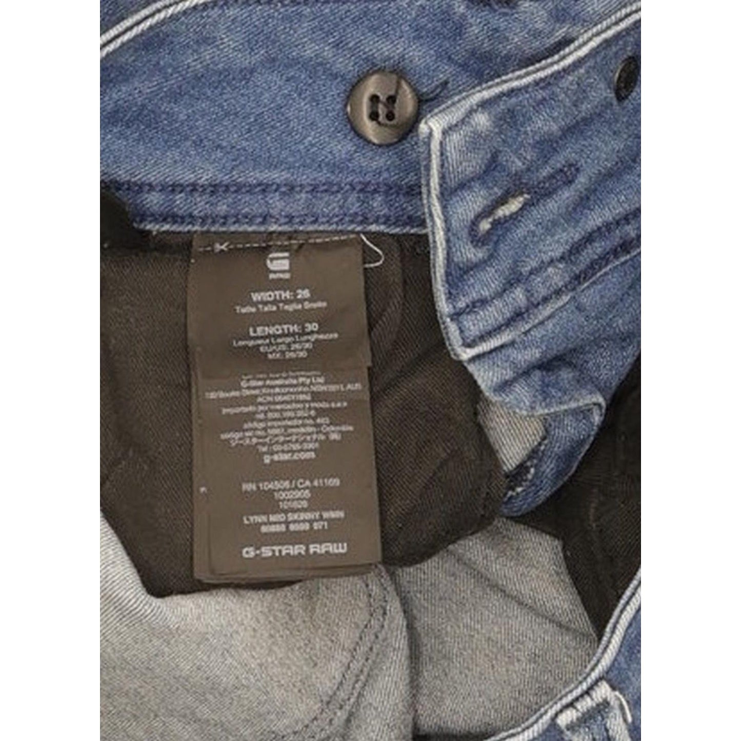 G-Star Lynn Mid Women Blue Skinny Slim Stretch Jeans W26 L29