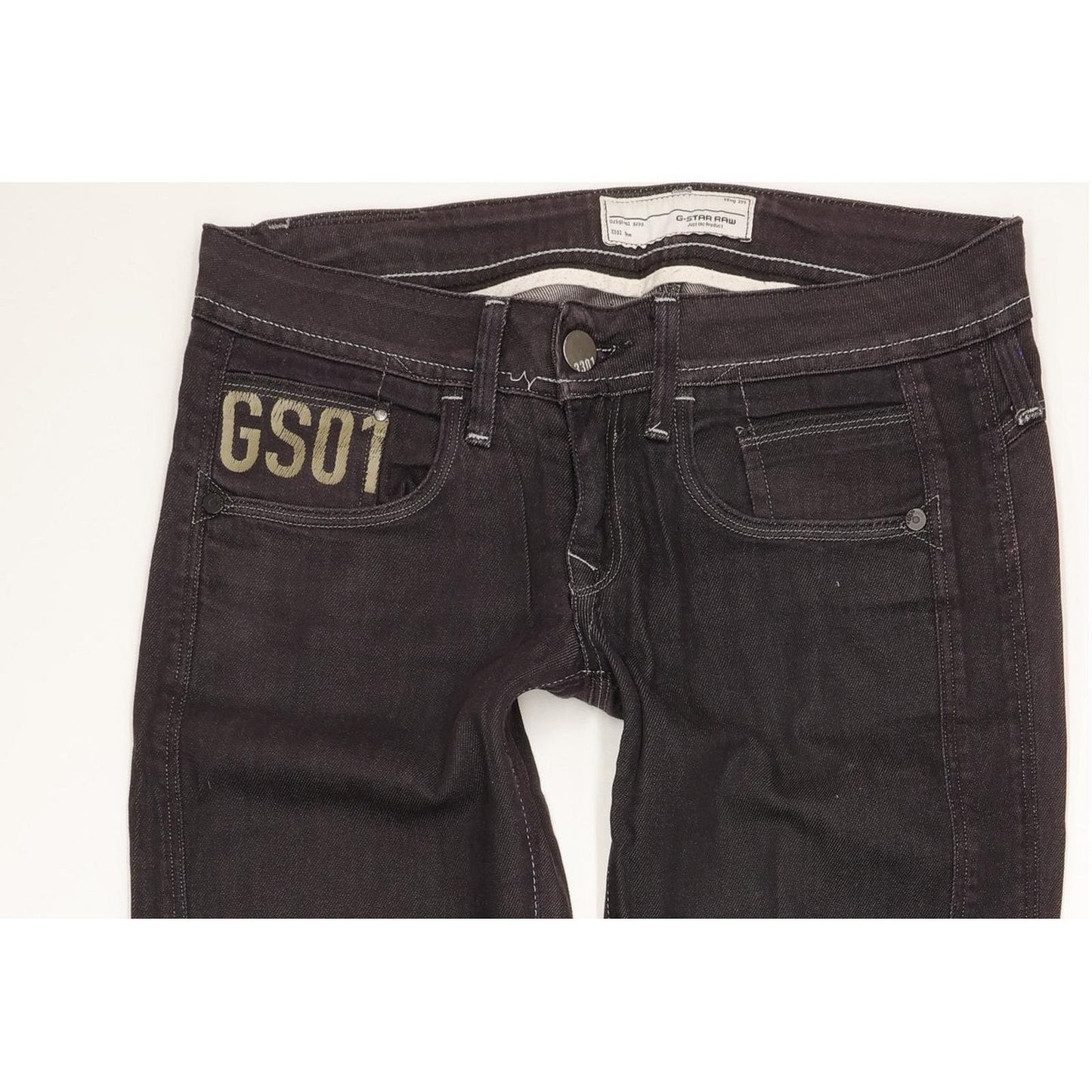 G-Star Saville Women Navy Straight Slim Stretch Jeans W28 L31