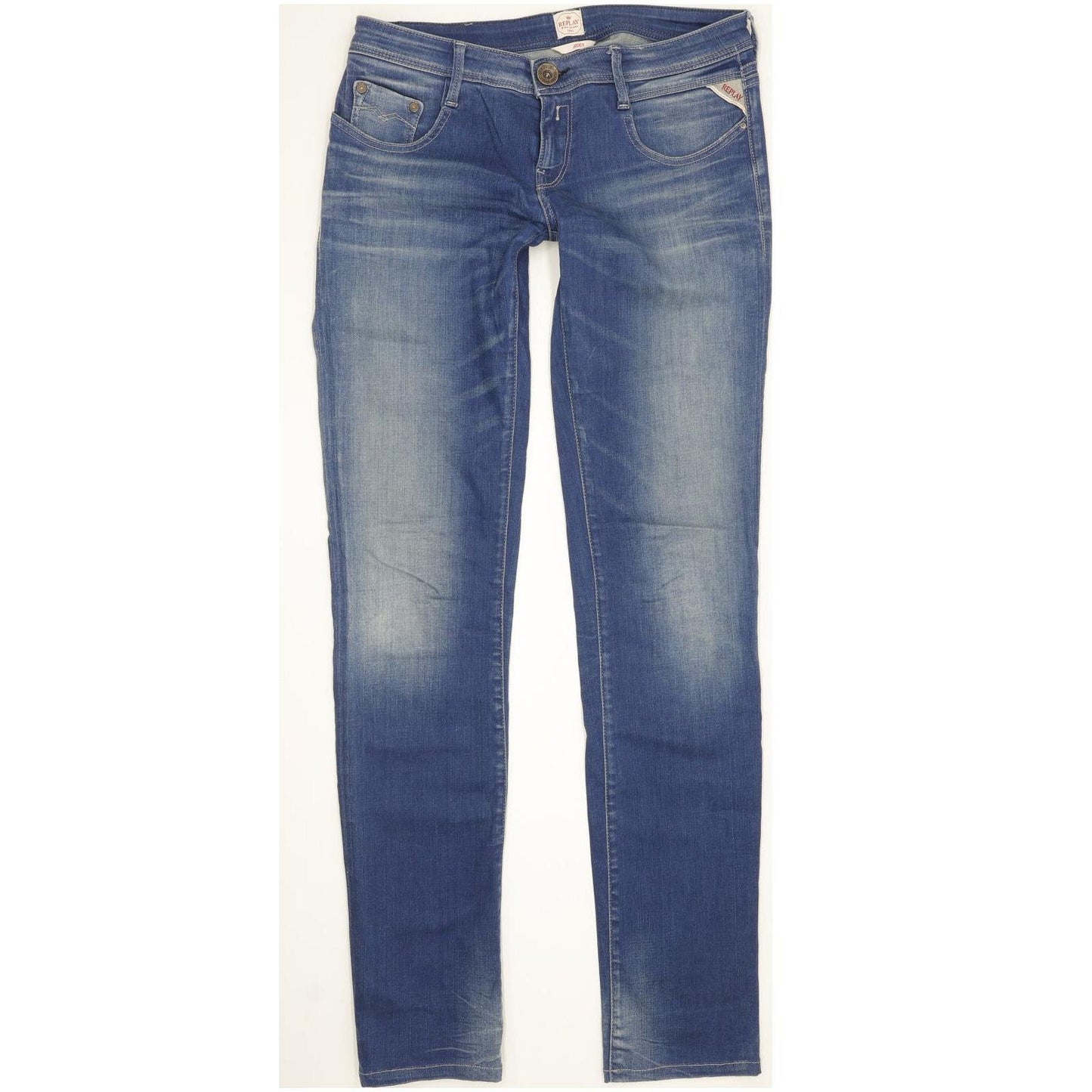 Replay Jodey Women Blue Straight Slim Stretch Jeans W29 L34