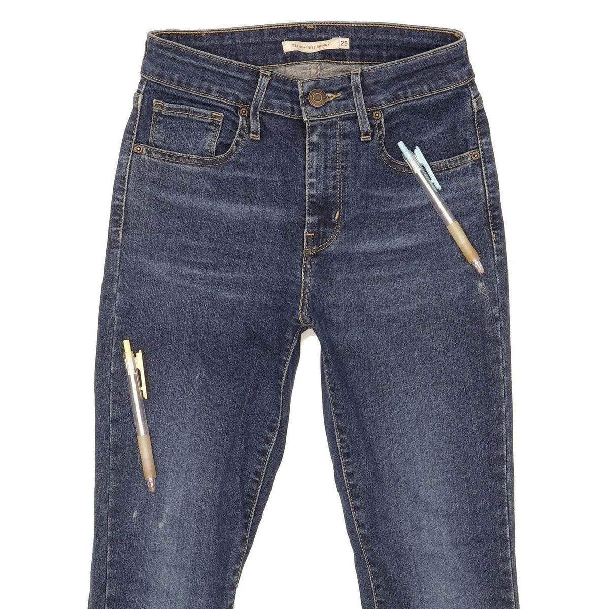 Levi's 721 Women Blue Skinny Slim Stretch Jeans W25 L26
