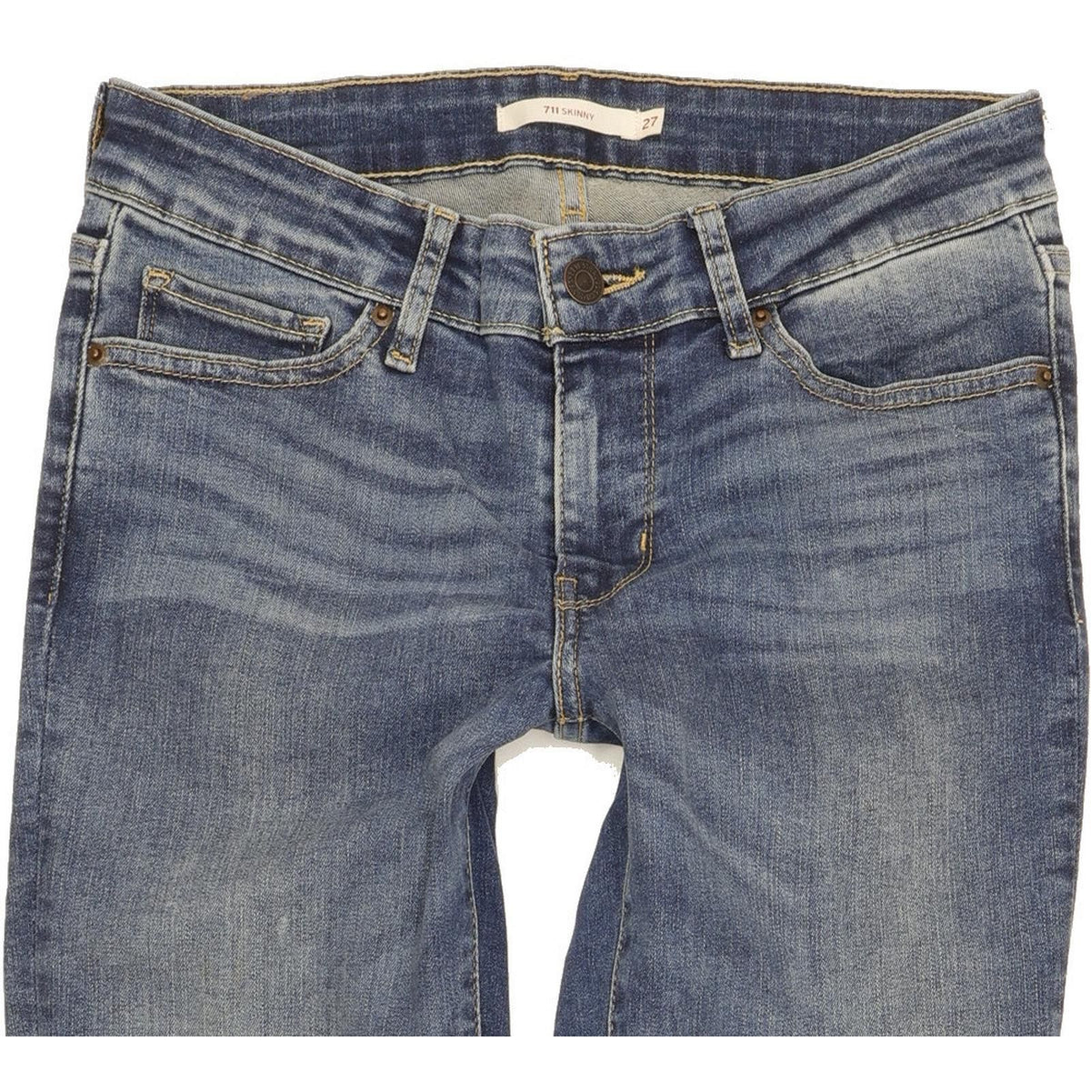 Levi's 711 Women Blue Skinny Slim Stretch Jeans W27 L30